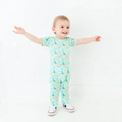 Land Before Bedtime Short Sleeve Romper - Jurassic Jungle