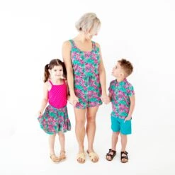 Tropic Like It's Hot Women's Everyday Romper -DREAMIERE Store hawaiimintleavesgroupshots 5