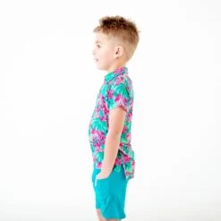 Tropic Like It's Hot Polo Shirt And Short Set 9 Tropic Like It's Hot Polo Shirt And Short Set -DREAMIERE Store hawaiimintleavespoloshirtandshorts 5