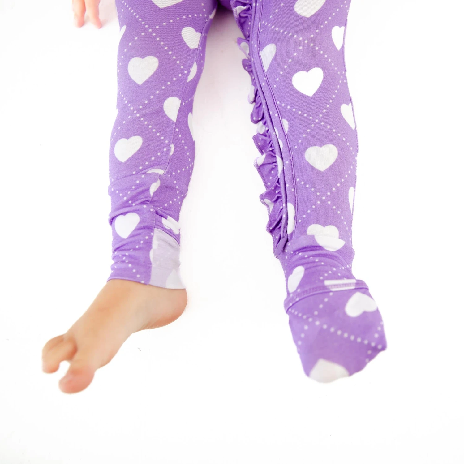 Heart To Get Ruffle Convertible Footie - Purple 7 Heart To Get Ruffle Convertible Footie - Purple - Image 5