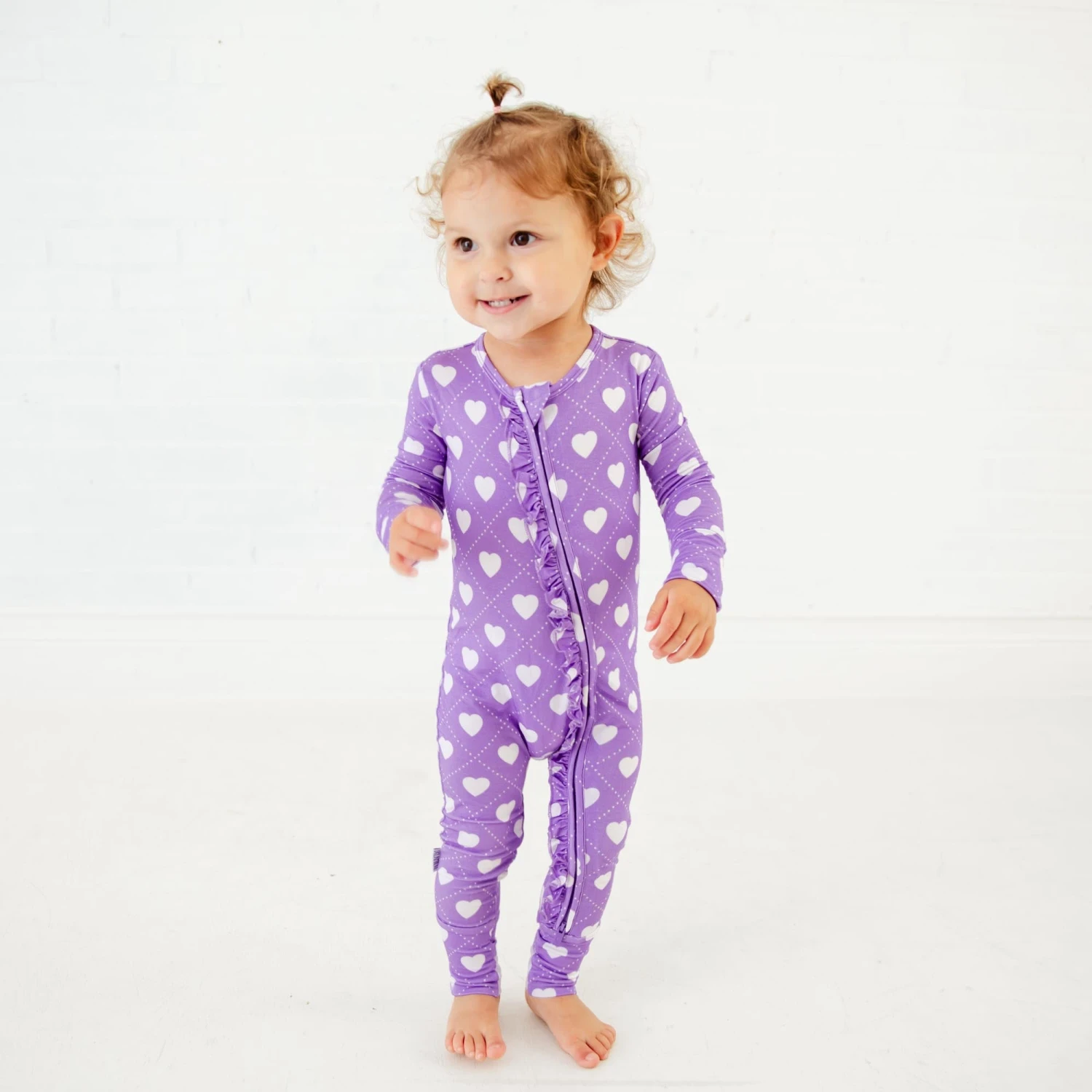 Heart To Get Ruffle Convertible Footie - Purple 3 Heart To Get Ruffle Convertible Footie - Purple