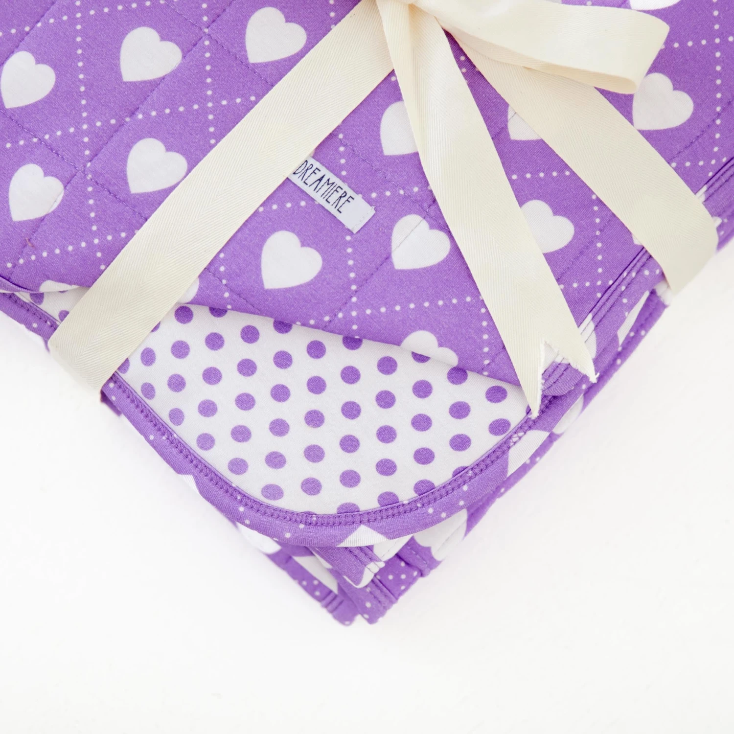 Heart To Get Quilted Children's Bamboo Blanket - Purple 5 Heart To Get Quilted Children's Bamboo Blanket - Purple - Image 3