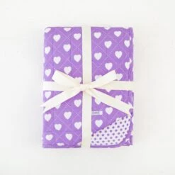 Heart To Get Quilted Children's Bamboo Blanket - Purple