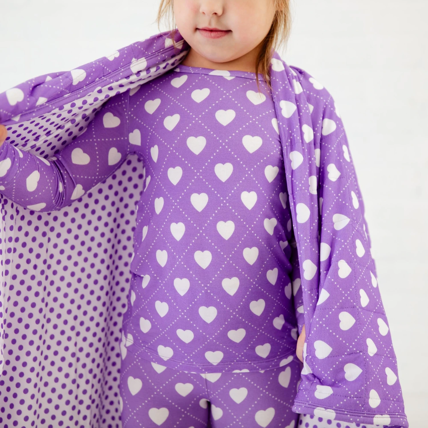 Heart To Get Quilted Children's Bamboo Blanket - Purple 4 Heart To Get Quilted Children's Bamboo Blanket - Purple - Image 2