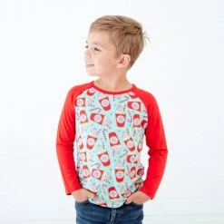 Long Sleeve Raglan Shirt Set: Holiday Duo -DREAMIERE Store latteraglanshirt