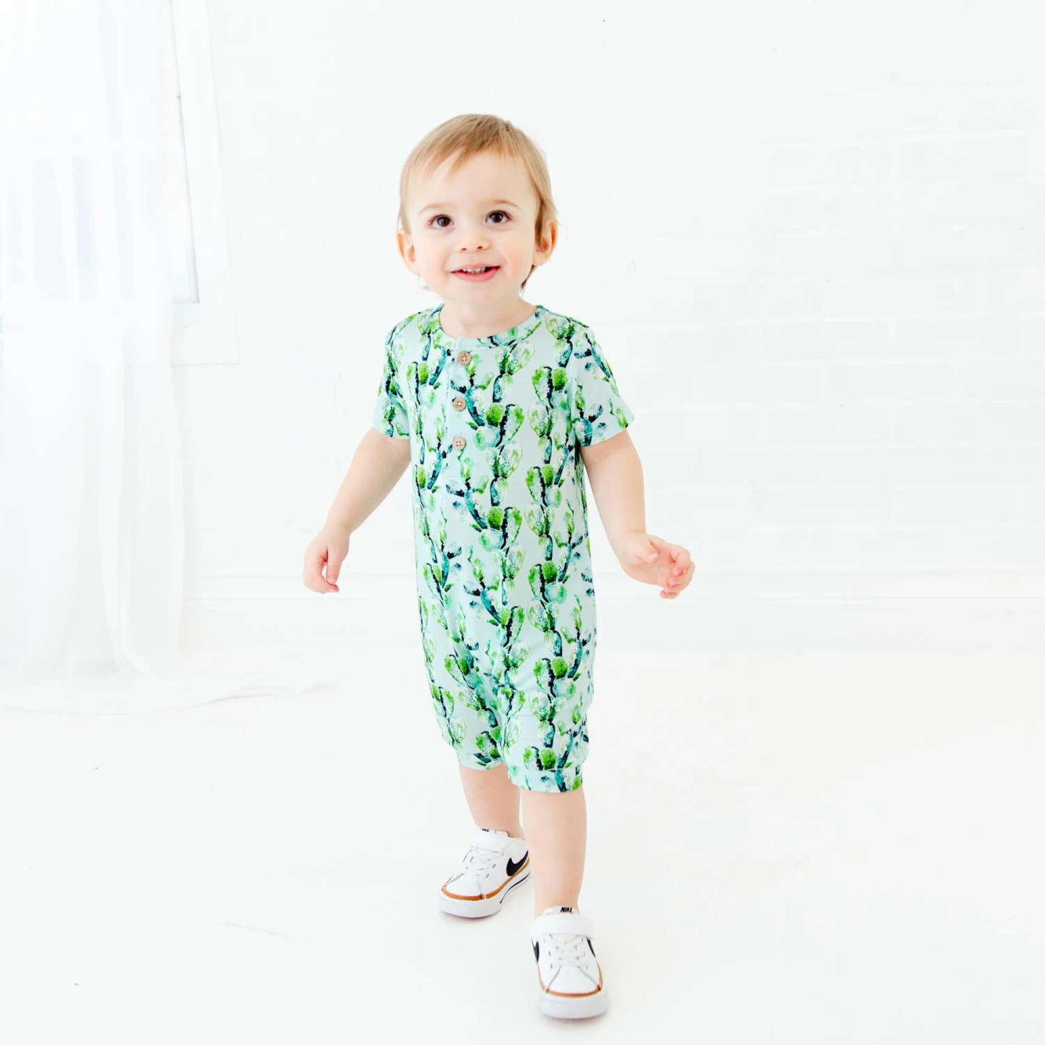 Lookin Sharp Short Sleeve Button Romper 7 Lookin Sharp Short Sleeve Button Romper - Image 5