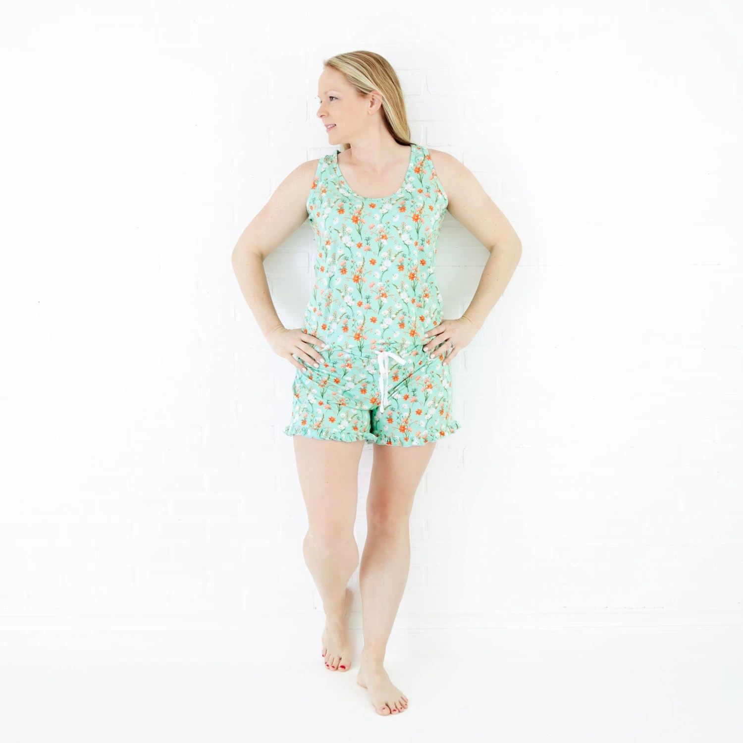 Sweet Pickings Women's Tank And Ruffled Shorts Pajama Set 7 Sweet Pickings Women's Tank And Ruffled Shorts Pajama Set - Image 5