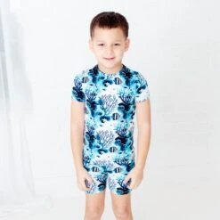 Mystic Waters Short Sleeve And Shorts Two Piece Pajamas Set -DREAMIERE Store midnightfishtwopiecejamms 2