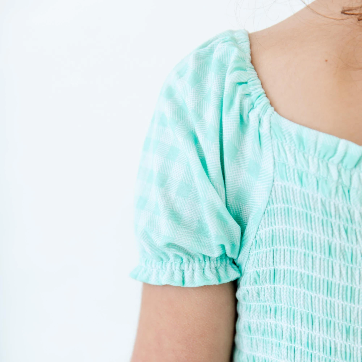 Mint Julep Gingham Smocked Romper 6 Mint Julep Gingham Smocked Romper - Image 4