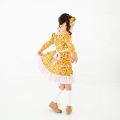 Golden Hour Ruffle Pocket Twirler And Shorts Set 9 Golden Hour Ruffle Pocket Twirler And Shorts Set -DREAMIERE Store mustardfloraldress 8