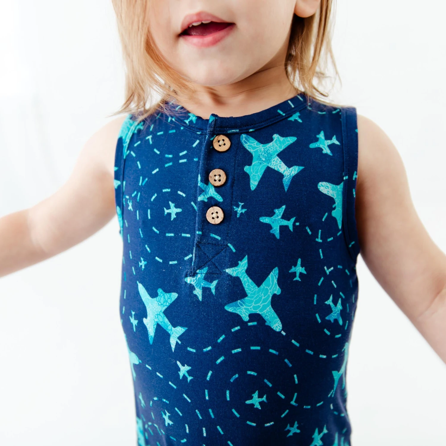 Airplane Mode Henley Tank Romper 4 Airplane Mode Henley Tank Romper - Image 2