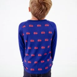 Long Sleeve Raglan Shirt Set: Vehicles Duo -DREAMIERE Store navyfiretrucksraglan 6