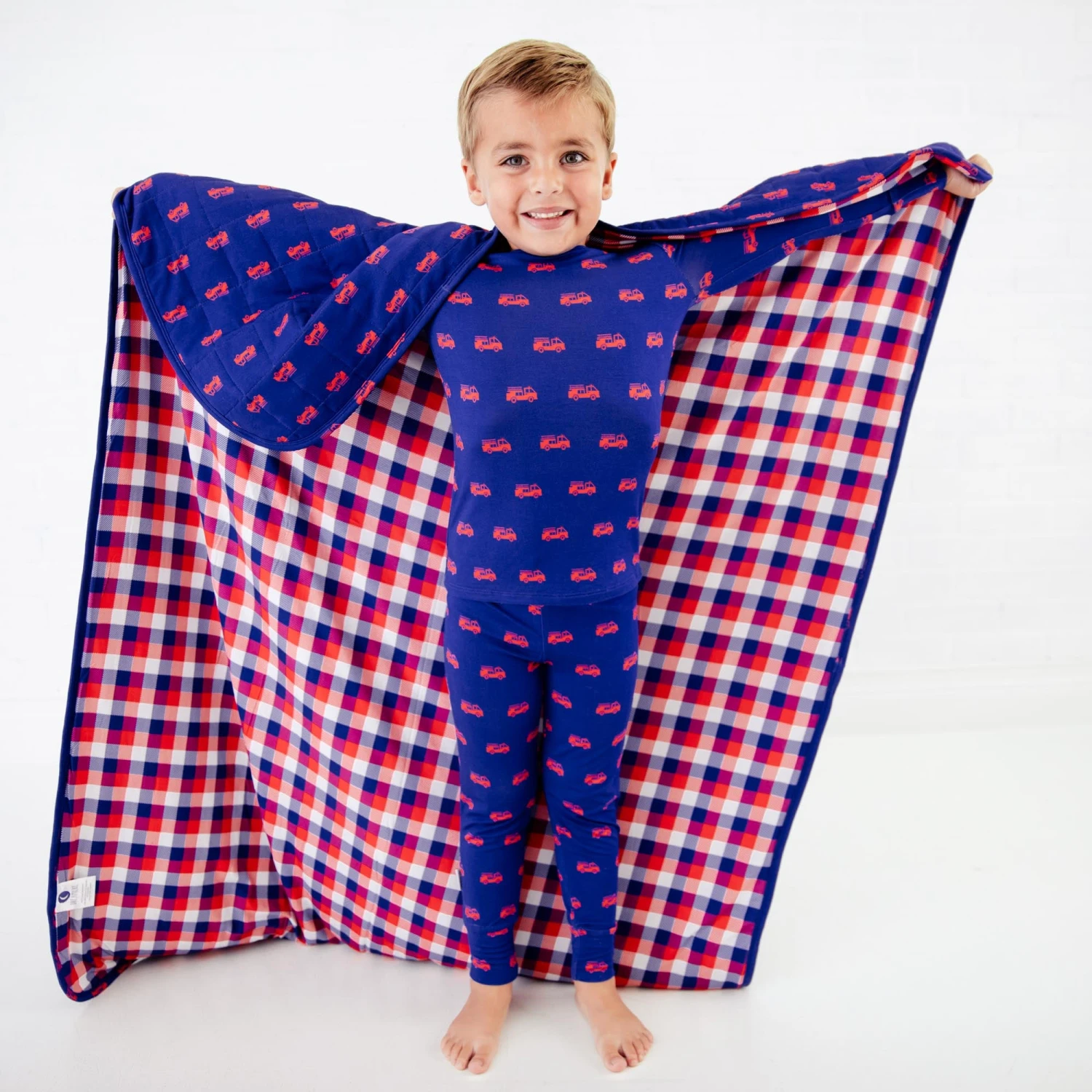 Hometown Heroes Quilted Children's Bamboo Blanket - Navy 4 Hometown Heroes Quilted Children's Bamboo Blanket - Navy - Image 2