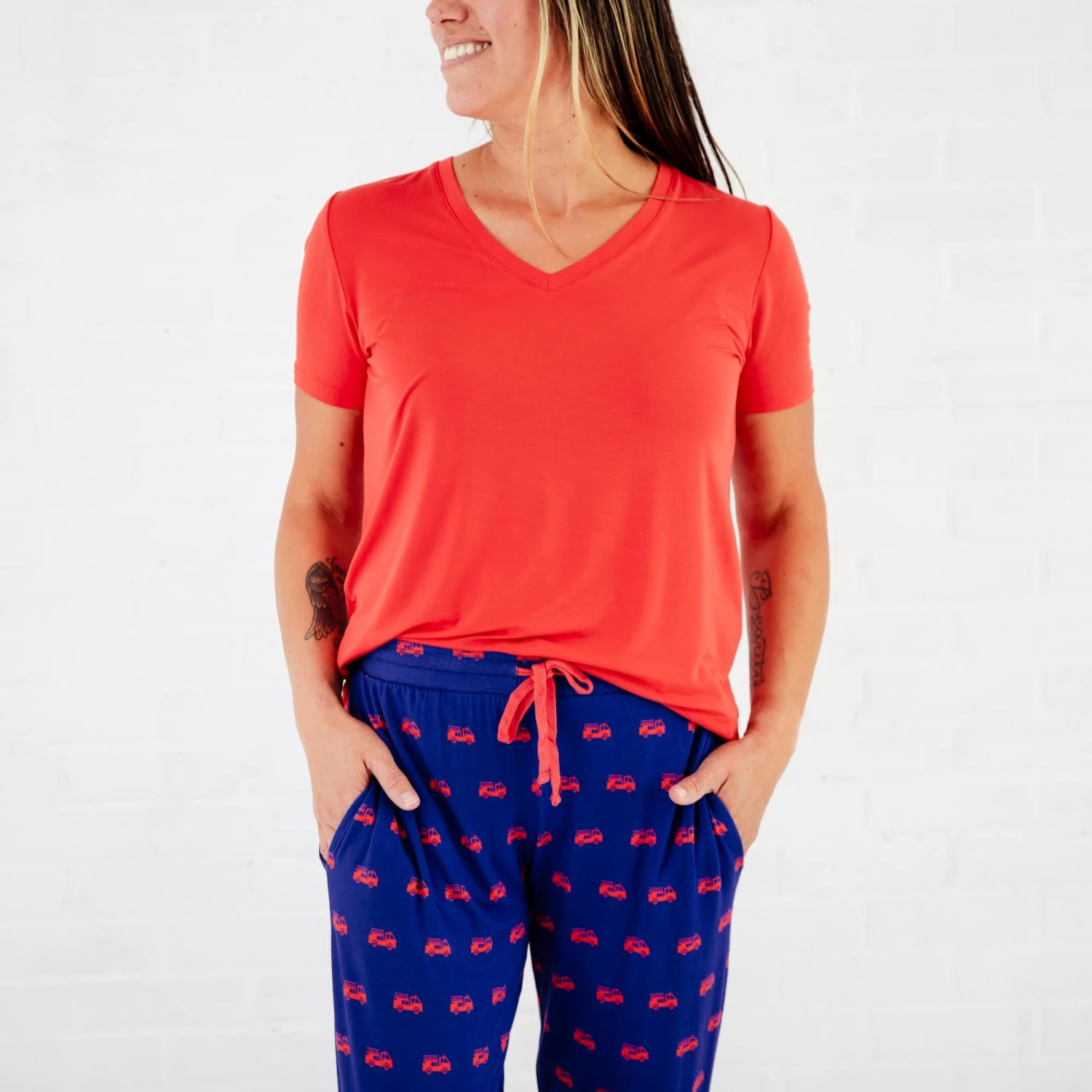 Hometown Heroes Women's Short Sleeve Loungewear - Navy 6 Hometown Heroes Women's Short Sleeve Loungewear - Navy - Image 4