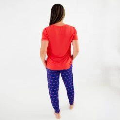 Hometown Heroes Women's Short Sleeve Loungewear - Navy 12 Hometown Heroes Women's Short Sleeve Loungewear - Navy -DREAMIERE Store navyfiretruckswomenspajamas 3