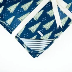 All Spruced Up Quilted Adult Bamboo Blanket - Three Layer - Navy -DREAMIERE Store navysprucedupadultblanket 3