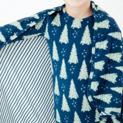 All Spruced Up Quilted Adult Bamboo Blanket - Three Layer - Navy -DREAMIERE Store navyspruceduptwopiecejamms 6 a15f2cc5 3ae9 4255 988a 9a42d160243b