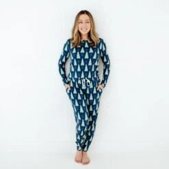 All Spruced Up Women's Long Sleeve Loungewear - Navy