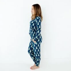 All Spruced Up Women's Long Sleeve Loungewear - Navy -DREAMIERE Store navysprucedupwomensloungewear 4