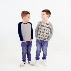 Long Sleeve Raglan Shirt Set: Nordic Duo -DREAMIERE Store nordicraglanshirtsetgroupshot 2