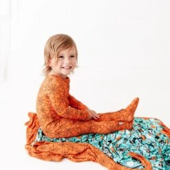 Dream Weaver Convertible Footie - Orange -DREAMIERE Store orangespiderwebconvertiblefootie 12