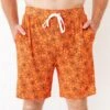 Dream Weaver Men's Sleep Shorts - Orange 1 Dream Weaver Men's Sleep Shorts - Orange -DREAMIERE Store orangespiderwebmensshorts