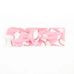 Stars And Strikes Topknot Headband - Pastel Pink
