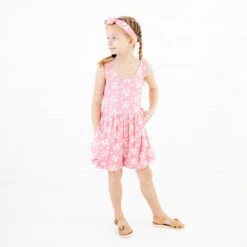 Stars And Strikes Shorts Leggy Romper - Pastel Pink