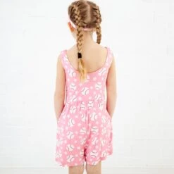 Stars And Strikes Shorts Leggy Romper - Pastel Pink 9 Stars And Strikes Shorts Leggy Romper - Pastel Pink -DREAMIERE Store pinkbaseballshortsleggyromper 3