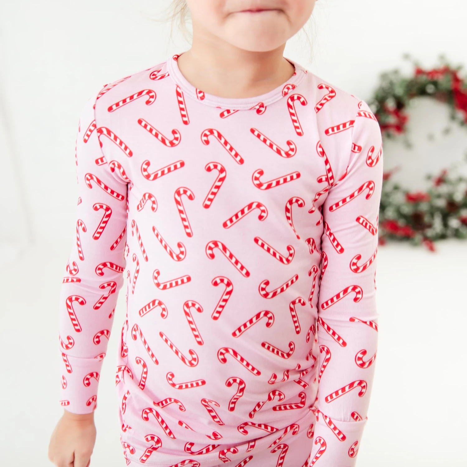Candy Cane Lane Two Piece Pajamas Set - Pink 4 Candy Cane Lane Two Piece Pajamas Set - Pink - Image 2