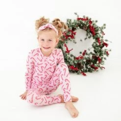 Candy Cane Lane Two Piece Pajamas Set - Pink 11 Candy Cane Lane Two Piece Pajamas Set - Pink -DREAMIERE Store pinkcandycanestwopiecejamms 6