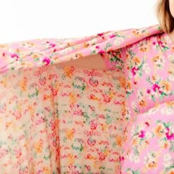 Flower Child Quilted Adult Bamboo Blanket - Two Layer - Pink 10 Flower Child Quilted Adult Bamboo Blanket - Two Layer - Pink -DREAMIERE Store pinkflowerchildadultblanket 3