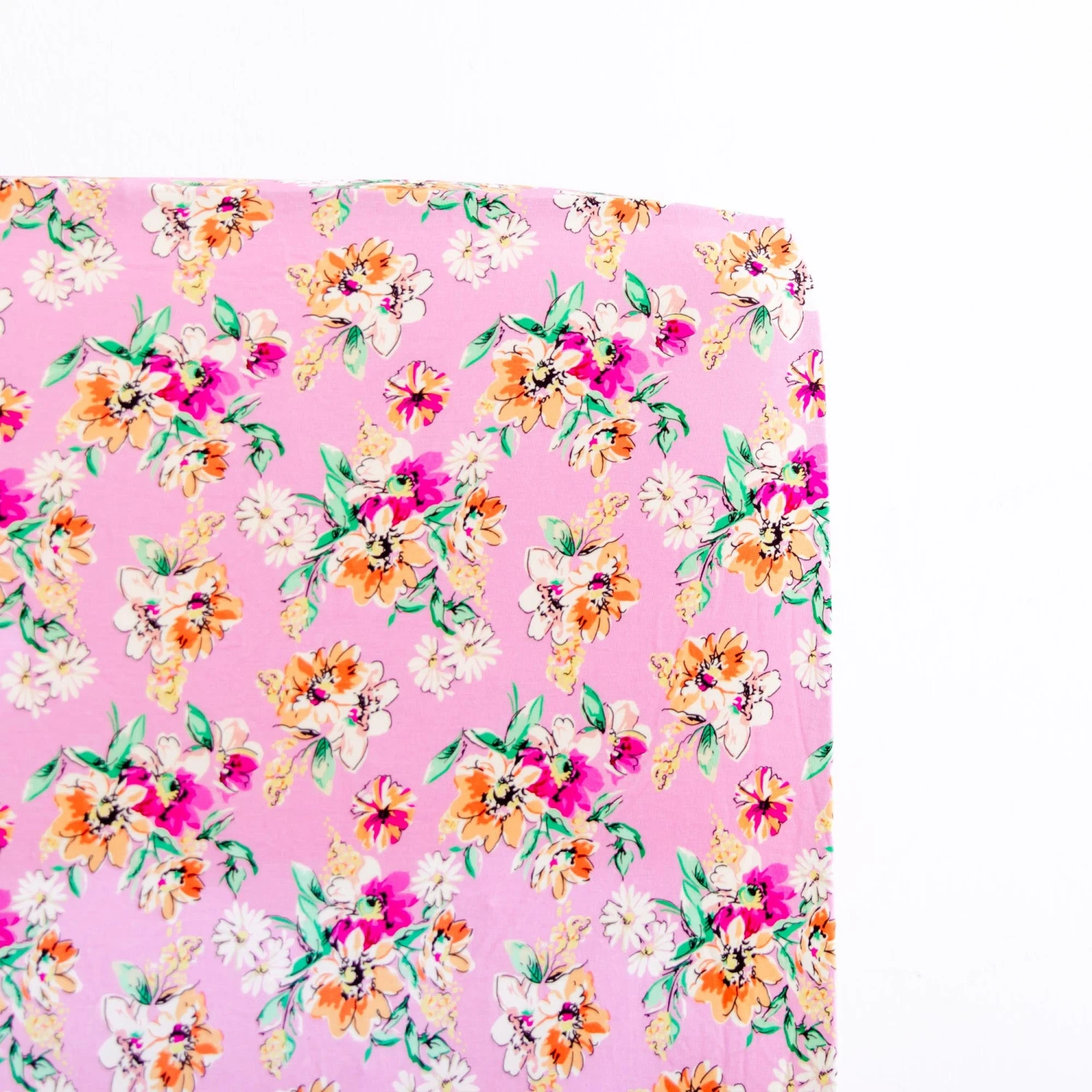 Flower Child Crib Sheet - Pink 4 Flower Child Crib Sheet - Pink - Image 2