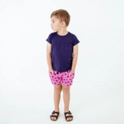 The Palm Life Pocket Tee And Short Set 9 The Palm Life Pocket Tee And Short Set -DREAMIERE Store pinkpalmtreesbasicteeandshortsset 4