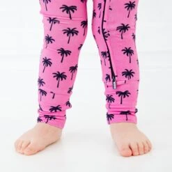 The Palm Life Convertible Footie -DREAMIERE Store pinkpalmtreesconvertiblefootie 2