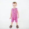 The Palm Life Henley Tank Romper 2 The Palm Life Henley Tank Romper -DREAMIERE Store pinkpalmtreestankshortie 9