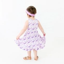 Land Before Bedtime Ruffle Bottom Twirler Dress - Prehistoric Purple 10 Land Before Bedtime Ruffle Bottom Twirler Dress - Prehistoric Purple -DREAMIERE Store purpledinodress 11