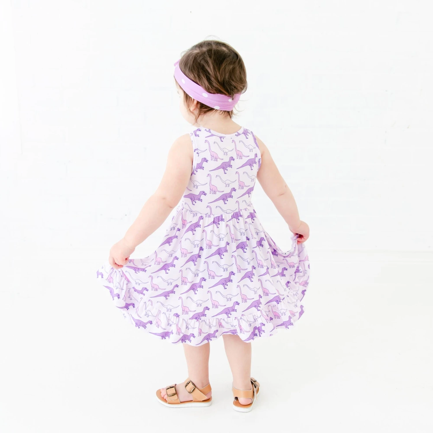 Land Before Bedtime Ruffle Bottom Twirler Dress - Prehistoric Purple 6 Land Before Bedtime Ruffle Bottom Twirler Dress - Prehistoric Purple - Image 4