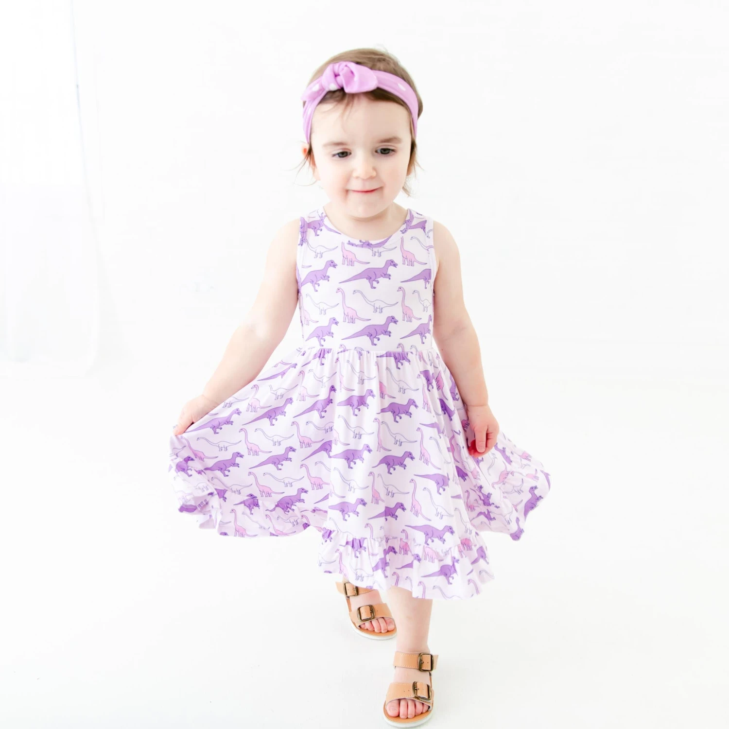 Land Before Bedtime Ruffle Bottom Twirler Dress - Prehistoric Purple 5 Land Before Bedtime Ruffle Bottom Twirler Dress - Prehistoric Purple - Image 3
