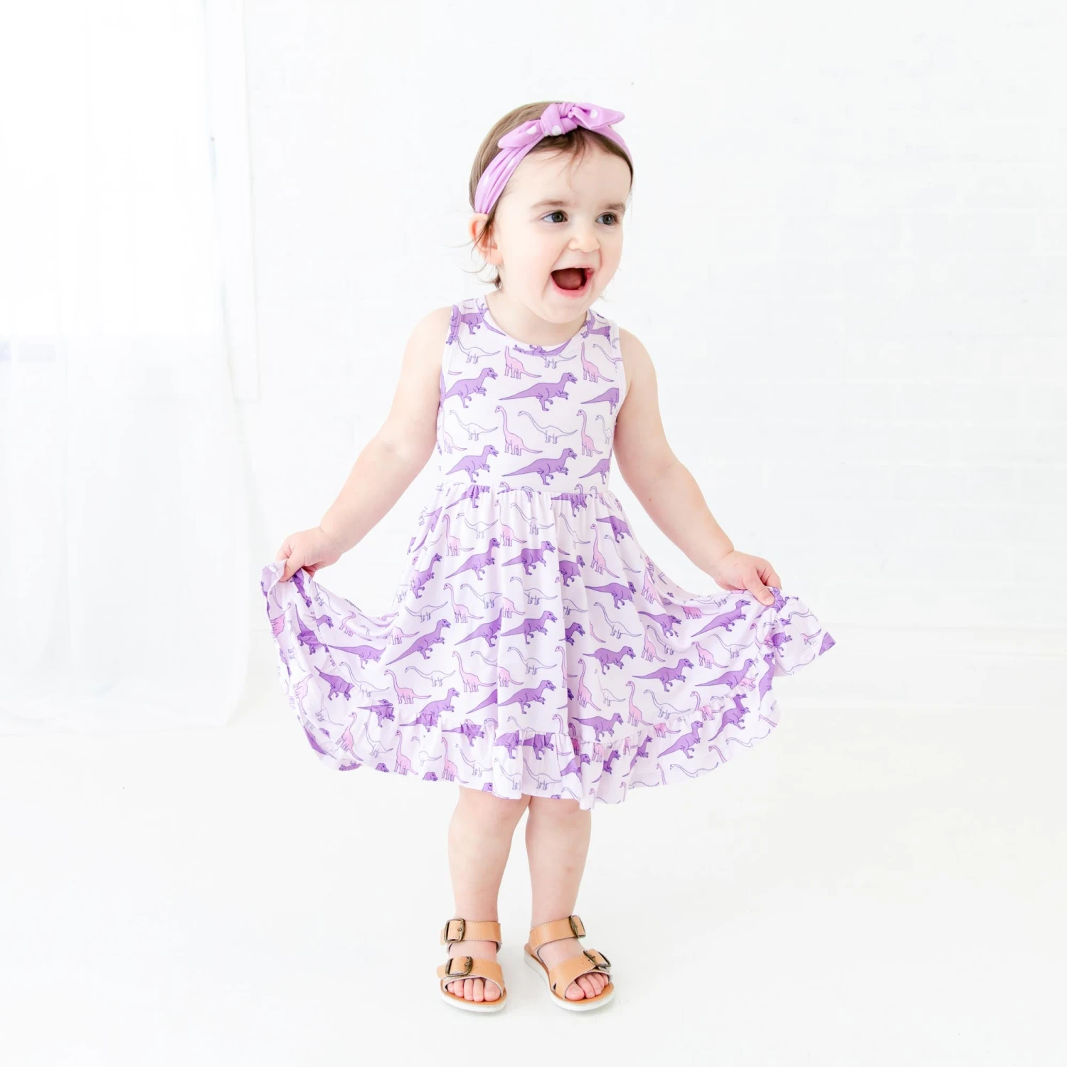 Land Before Bedtime Ruffle Bottom Twirler Dress - Prehistoric Purple 3 Land Before Bedtime Ruffle Bottom Twirler Dress - Prehistoric Purple