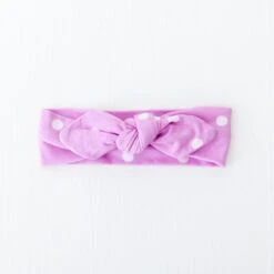 Prehistoric Purple Polka Dot Topknot Headband