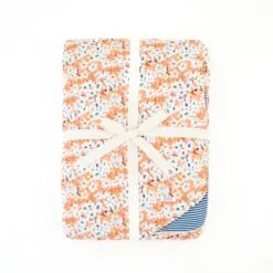 Orange You Cute Quilted Adult Bamboo Blanket - Two Layer