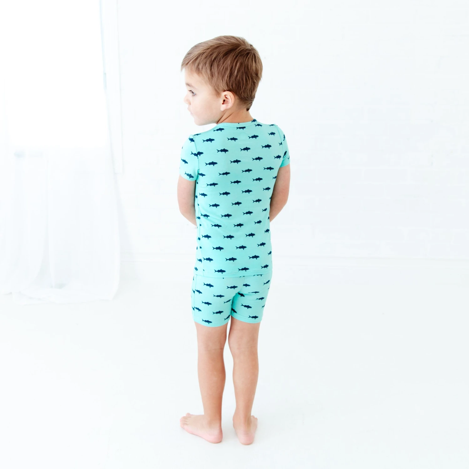 Fish And Ships Short Sleeve And Shorts Two Piece Pajamas Set 5 Fish And Ships Short Sleeve And Shorts Two Piece Pajamas Set - Image 3