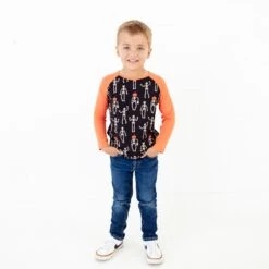 Long Sleeve Raglan Shirt Set: Halloween Duo -DREAMIERE Store skeletonsreglanshirt 2