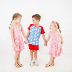 Stars And Strikes Raglan And Shorts Set - Sky Blue 13 Stars And Strikes Raglan And Shorts Set - Sky Blue -DREAMIERE Store skyblueandpinkbaseballgroup shots 2