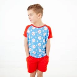 Stars And Strikes Raglan And Shorts Set - Sky Blue 11 Stars And Strikes Raglan And Shorts Set - Sky Blue -DREAMIERE Store skybluebaseballraglanandshortsset 3