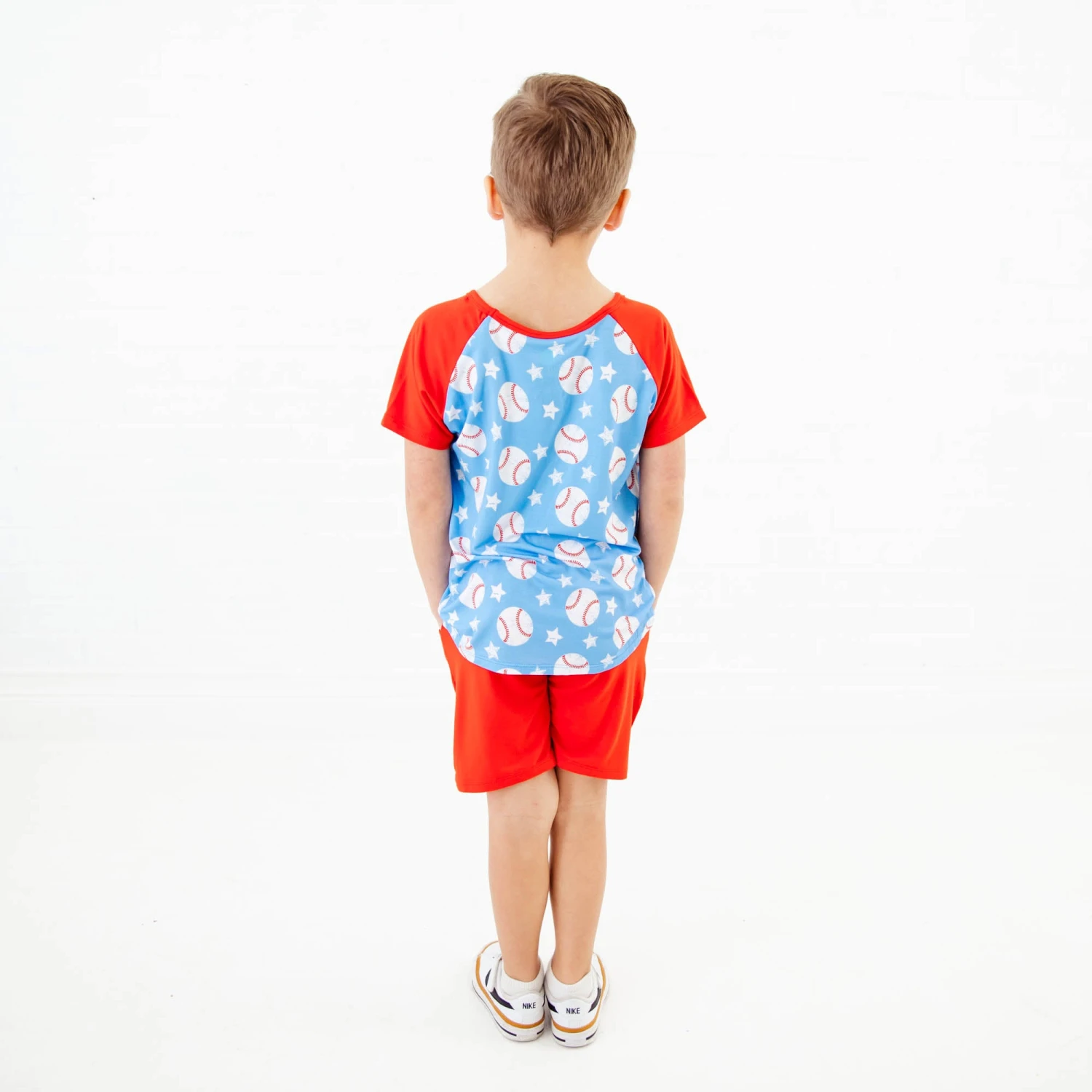 Stars And Strikes Raglan And Shorts Set - Sky Blue 5 Stars And Strikes Raglan And Shorts Set - Sky Blue - Image 3