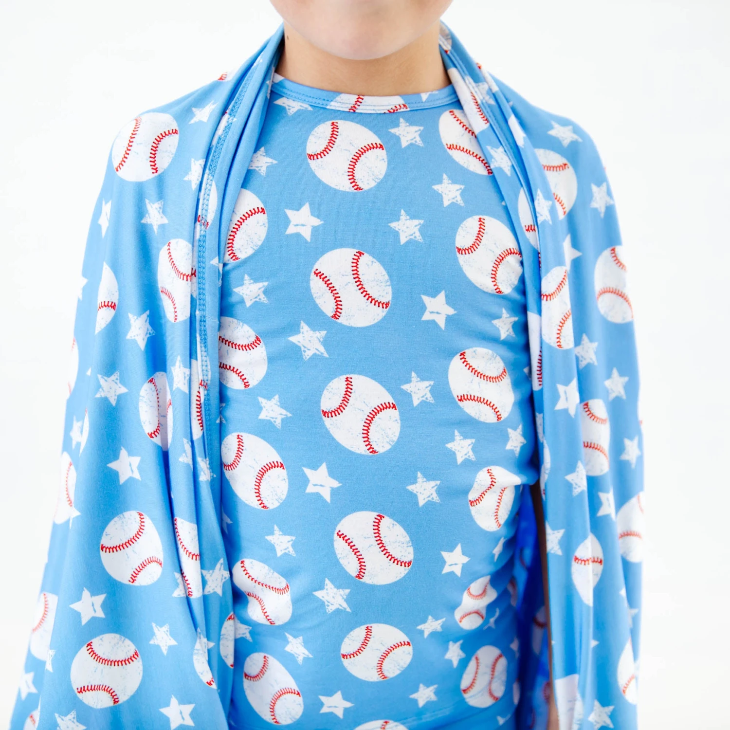 Stars And Strikes Reversible Blanket - Sky Blue 4 Stars And Strikes Reversible Blanket - Sky Blue - Image 2