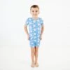 Stars And Strikes Short Sleeve And Shorts Two Piece Pajamas Set - Sky Blue 1 Stars And Strikes Short Sleeve And Shorts Two Piece Pajamas Set - Sky Blue -DREAMIERE Store skybluebaseballtwopiecejamms