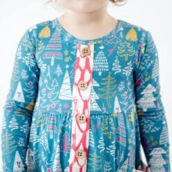 Treetops Glisten Ruffle Tunic And Pants Set -DREAMIERE Store squiggletreeruffletunicset